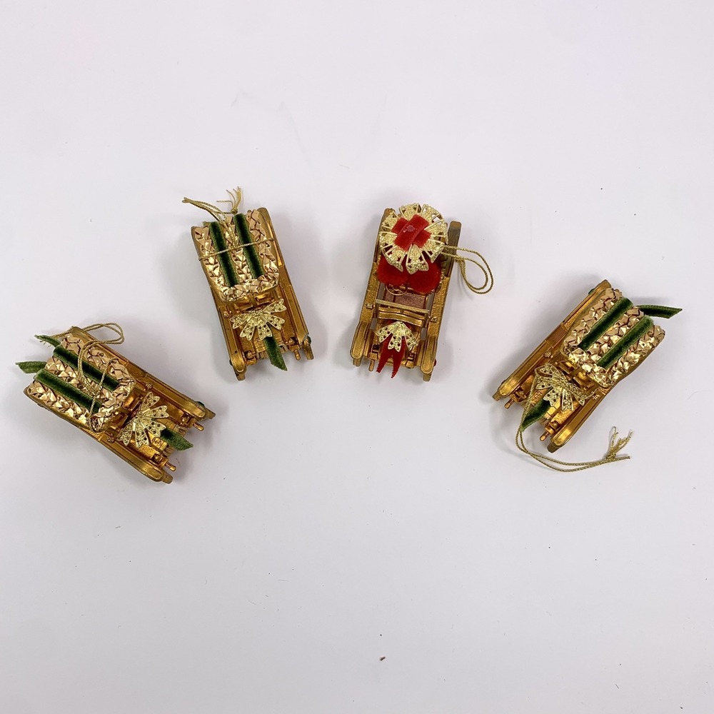 Lot 4 Vintage Koestel Maxwell & Renault Golden Jeweled Car Ornaments W Germany - Picture 3 of 13